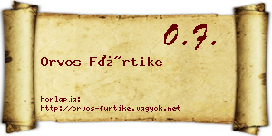 Orvos Fürtike névjegykártya